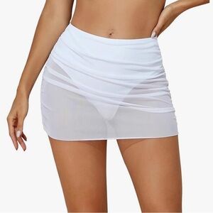 White Sheer Swim Skirt Cover-Up NWT